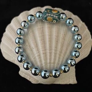 Grounding & Protection Turquoise Hematite Beaded Stretch Bracelet